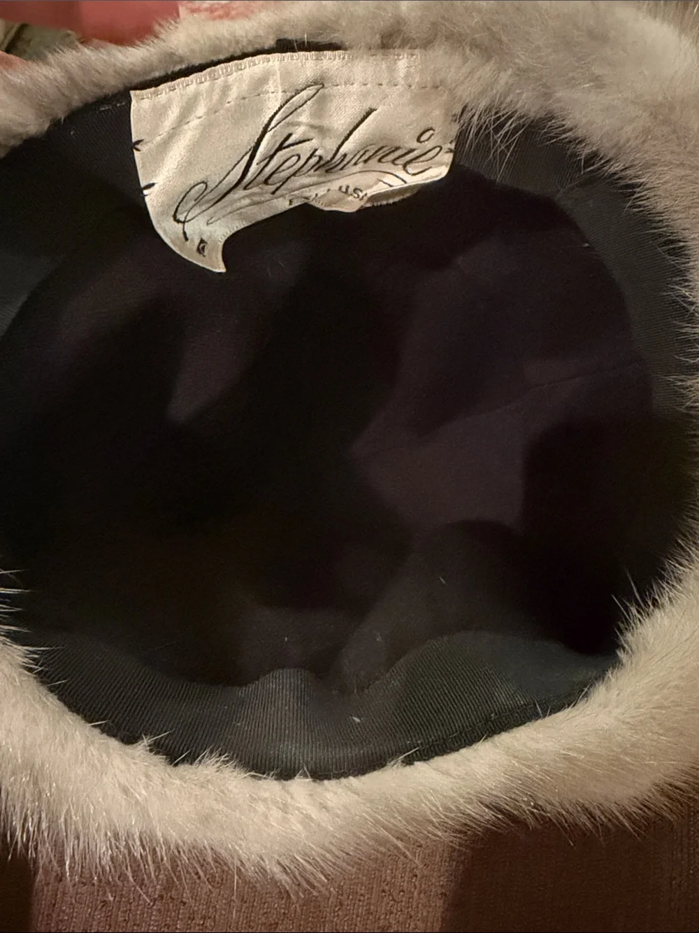 Vintage Luxury Genuine Fur Pillbox Hat- Light Gray